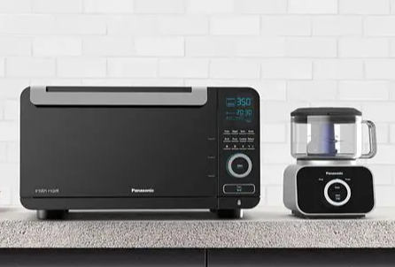 Modern stainless kitchen appliances